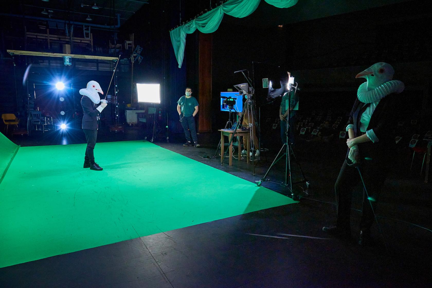 Green screen and streaming cameras for student production